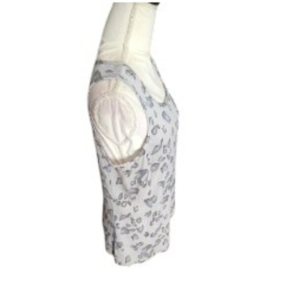 Ann Taylor Sleeveless Evening Business Silk Blouse with Gray Animal Print - Picture 3 of 5